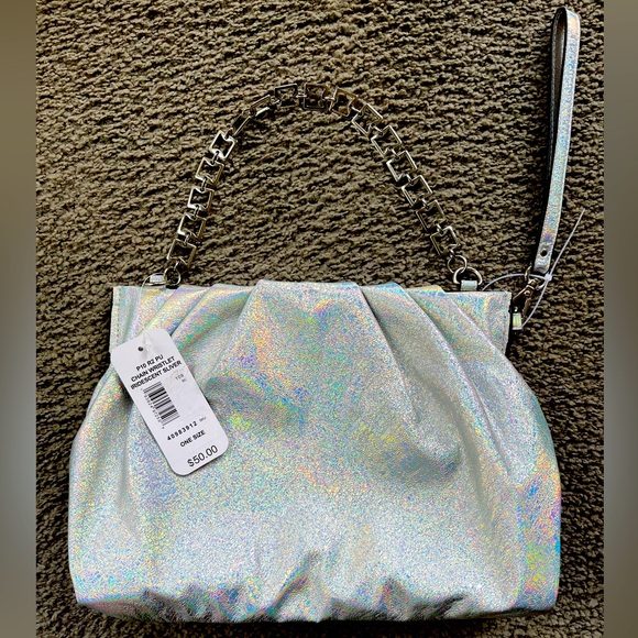 R2 Handbags - R2 Iridescent Convertible Handbag. Wristlet strap and Chain Handle Included.